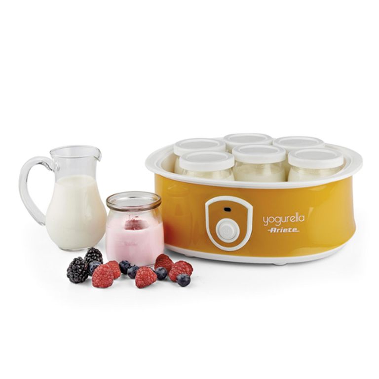 Ariete 617 Yogurella - Yogurtiera Elettrica - 7 vasetti in vetro - 1,3kg di yogurt fatto in casa - 20 Watt - Bianco e Giallo_ARIETE_2_big-image
