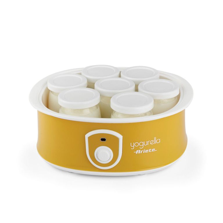 Ariete 617 Yogurella - Yogurtiera Elettrica - 7 vasetti in vetro - 1,3kg di yogurt fatto in casa - 20 Watt - Bianco e Giallo_ARIETE_3_big-image