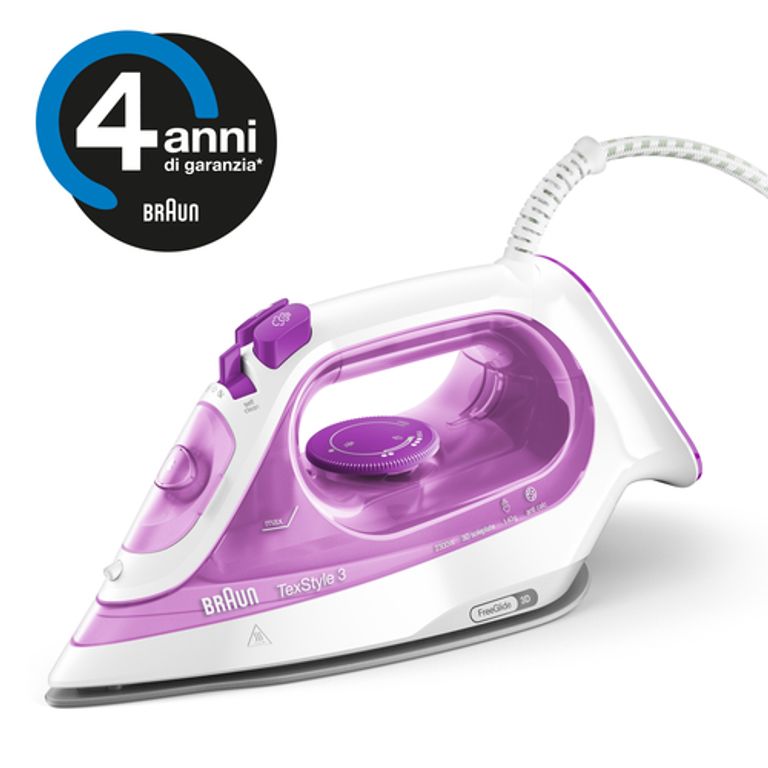 Braun TexStyle 3 SI 3030 Ferro da stiro a secco e a vapore Piastra in ceramica Ultra Glide 2300 W Rosa_BRAUN_1_big-image