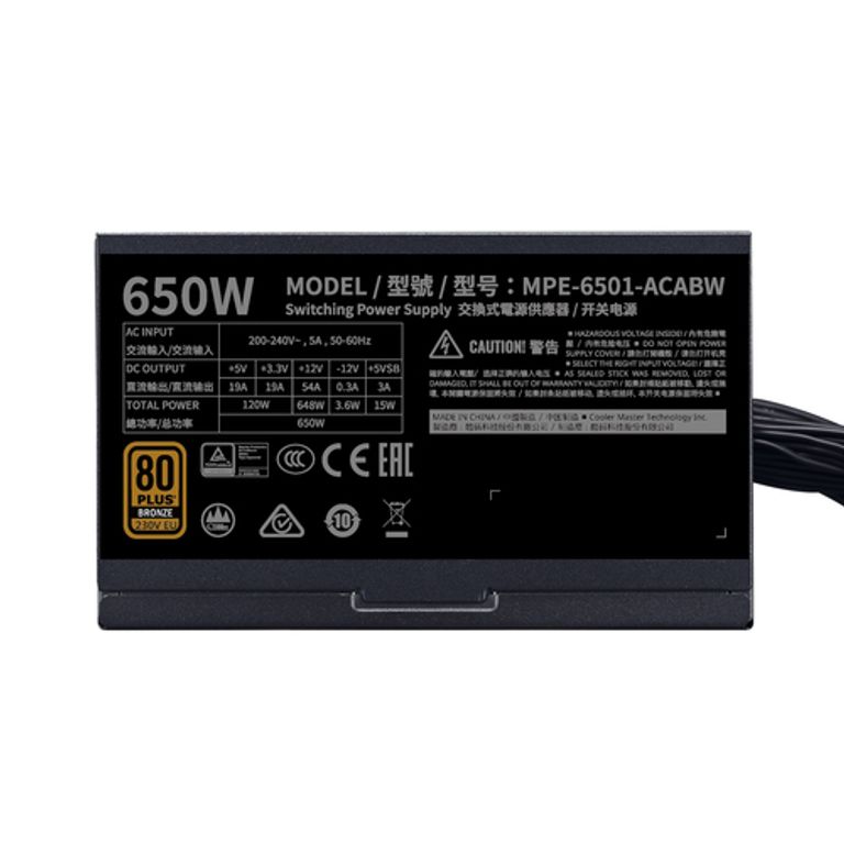 Cooler Master MWE 650 Bronze 230V V2 alimentatore per computer 650 W 24-pin ATX ATX Nero_COOLER MASTER_2_big-image