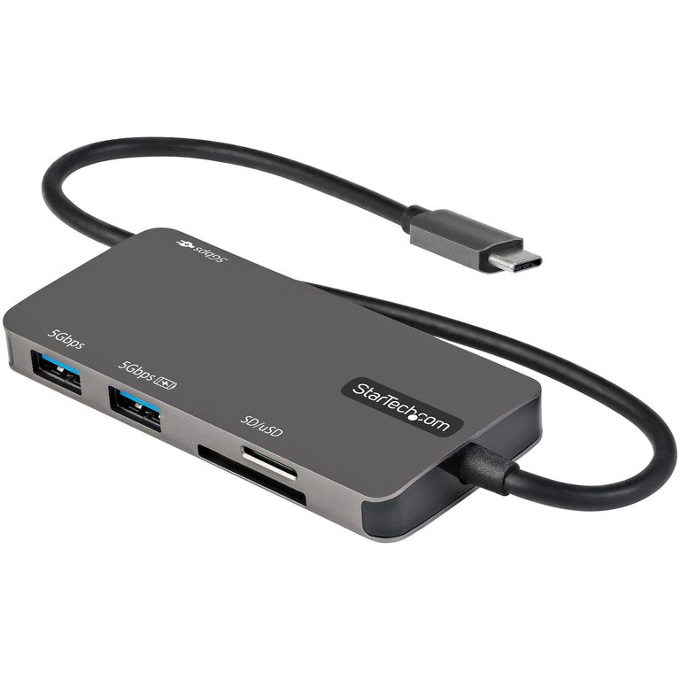 StarTech.com Adattatore multiporta USB C - Da USB-C a 4K HDMI, 100W Power Delivery Pass-through, slot SD/MicroSD, Hub USB 3.0 a 3 porte - USB Type-C Mini Dock - Cavo integrato da 30cm_STARTECH.COM_0_big-image