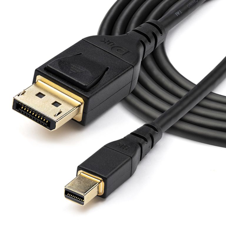 StarTech.com Cavo da Mini DisplayPort a DisplayPort 1.4 certificato VESA da 2m- 8K 60Hz HBR3 HDR - Cavo da mDP a DP 1.4 Super UHD - Sottile (34 AWG) Ultra HD 4K 120Hz - Cavo monitor/video_STARTECH.COM_3_big-image