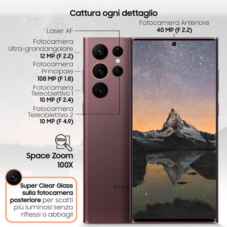 Samsung Galaxy S22 Ultra 5G Display 6.8'' Dynamic AMOLED 2X, 5 fotocamere, RAM 8 GB, 128 GB, 5.000mAh, Burgundy_SAMSUNG_6_big-image