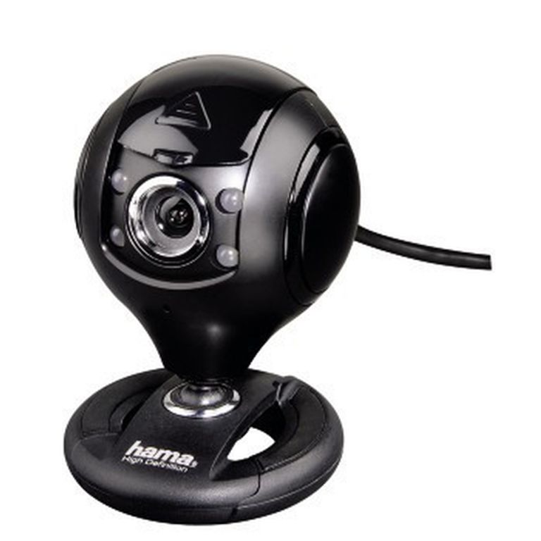 Hama Webcam per PC HD "Spy Protect", HD 720p 16:9, USB+Jack 3,5mm, microfono integrato, 4 led, supporto a clip, protezioni lenti, nero_HAMA_1_big-image