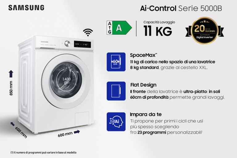 SAMSUNG Lavatrice Standard WW11BB504DTW Ai Control 11 Kg Classe A Centrifuga 1400 giri_SAMSUNG_4_big-image