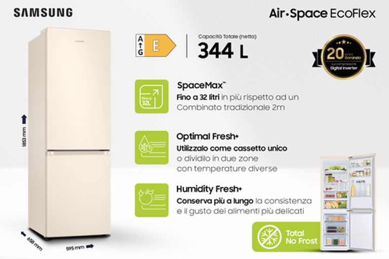 Samsung RB34T603EEL frigorifero con congelatore Libera installazione 340 L E Colore Beige_SAMSUNG_3_big-image