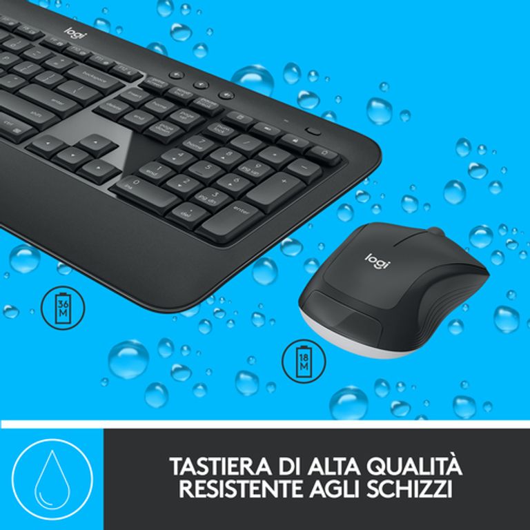 Logitech MK540 Advanced Combo Tastiera e Mouse Wireless per Windows, Ricevitore USB Unifying 2,4 GHz, Tasti di Scelta Rapida Multimediali, Durata Batteria di 3 Anni, per PC, Laptop_LOGITECH_5_big-image
