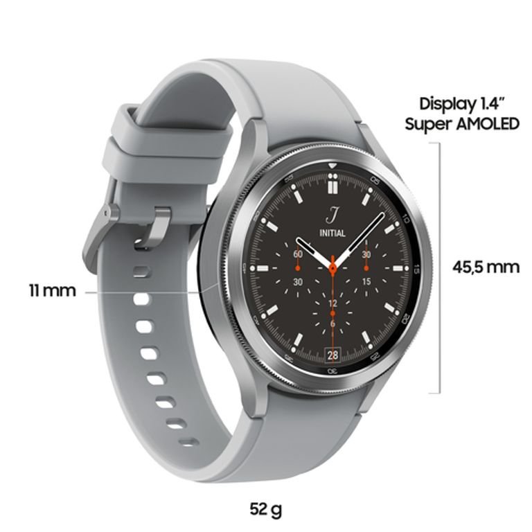 Samsung Galaxy Watch4 Classic - SmartWatch Acciaio Inox, Ghiera Rotante, Monitoraggio Benessere, Fitness Tracker, Schermo 1.4", Argento (Silver), 46 mm, 2021_SAMSUNG_2_big-image