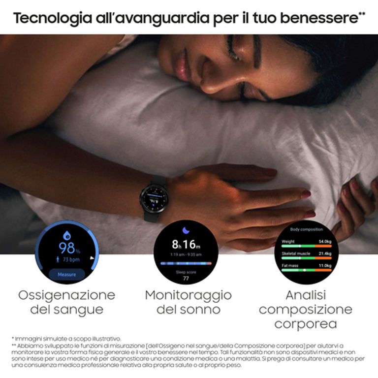 Samsung Galaxy Watch4 Classic - SmartWatch Acciaio Inox, Ghiera Rotante, Monitoraggio Benessere, Fitness Tracker, Schermo 1.4", Argento (Silver), 46 mm, 2021_SAMSUNG_4_big-image