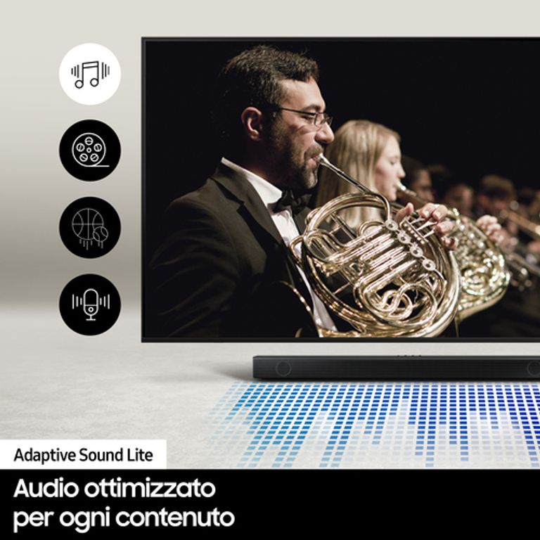 Samsung Soundbar HW-B550/ZF con subwoofer 2.1 canali 410W 2022, audio 3D, suono ottimizzato, bassi profondi, gaming mode_SAMSUNG_22_big-image