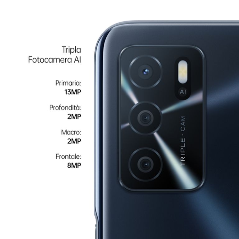 OPPO A16 Smartphone, AI Triple Camera 13+2+2 MP, 6.52” 60HZ Display, 5000mAh, SuperVOOC + Power Saving, RAM 3GB + ROM 32GB expandable, ColorOS11.1, IPX4, [Versione Italiana], Crystal Black_OPPO_1_big-image