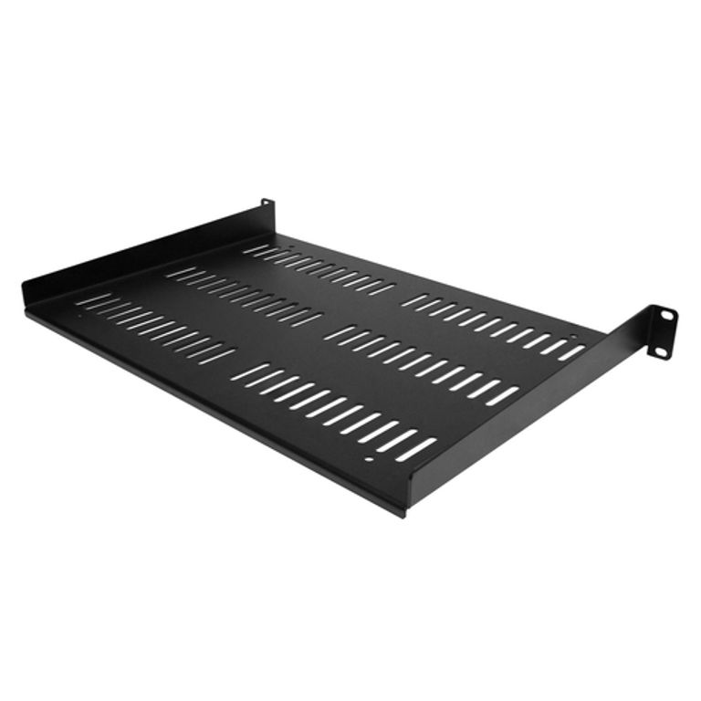StarTech.com Mensola Rack 19" 1U - Ripiano Ventilato per Armadio Rack 19 pollici a sbalzo per Dispositivi e Apparecchiature di rete non installabili a Rack; Resistente: supporta fino a 25kg, Profondità 30 cm, Nera_STARTECH.COM_1_big-image