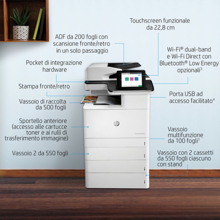 HP Color LaserJet Enterprise Stampante multifunzione M776dn, Stampa, copia, scansione e fax opzionale, Stampa da porta USB frontale; scansione verso e-mail; stampa fronte/retro; scansione fronte/retro; ADF da 200 fogli; risparmio energetico; ROAM_HP_9_big-image