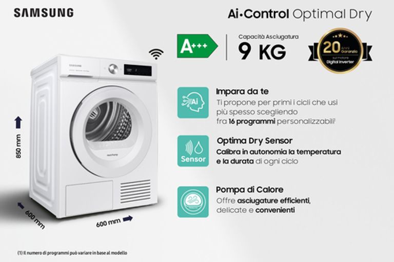 Samsung Asciugatrice AI Control Optimal dry 9Kg DV90BB5245TW_SAMSUNG_3_big-image