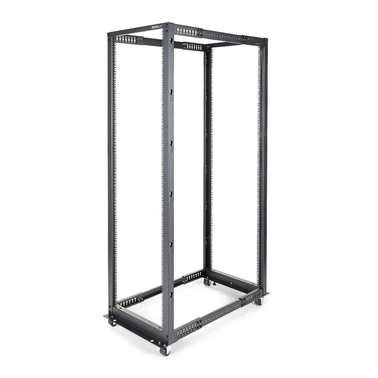 StarTech.com Server Rack a 4 Montanti 42U Open Frame, Armadio Rack di Rete 19" con Ruote, Rack Server per Apparecchiature AV/Dati/Media/IT, Quadro Rack con ruote/piedini di livellamento o montaggio a pavimento_STARTECH.COM_0_big-image