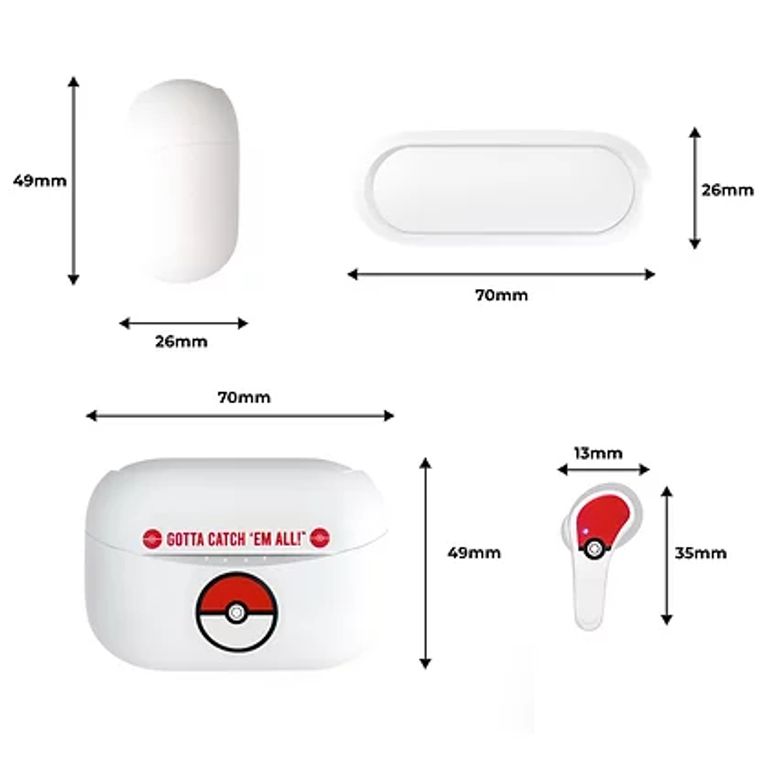 OTL Technologies Pokémon Poké ball Cuffie Wireless In-ear Musica e Chiamate Bluetooth Bianco_OTL TECHNOLOGIES_7_big-image