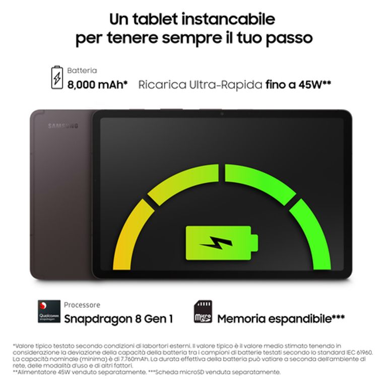 Samsung Galaxy Tab S8 Tablet Android 11 Pollici Wi-Fi RAM 8 GB 128 GB Tablet Android 12 Graphite [Versione italiana] 2022_SAMSUNG_30_big-image