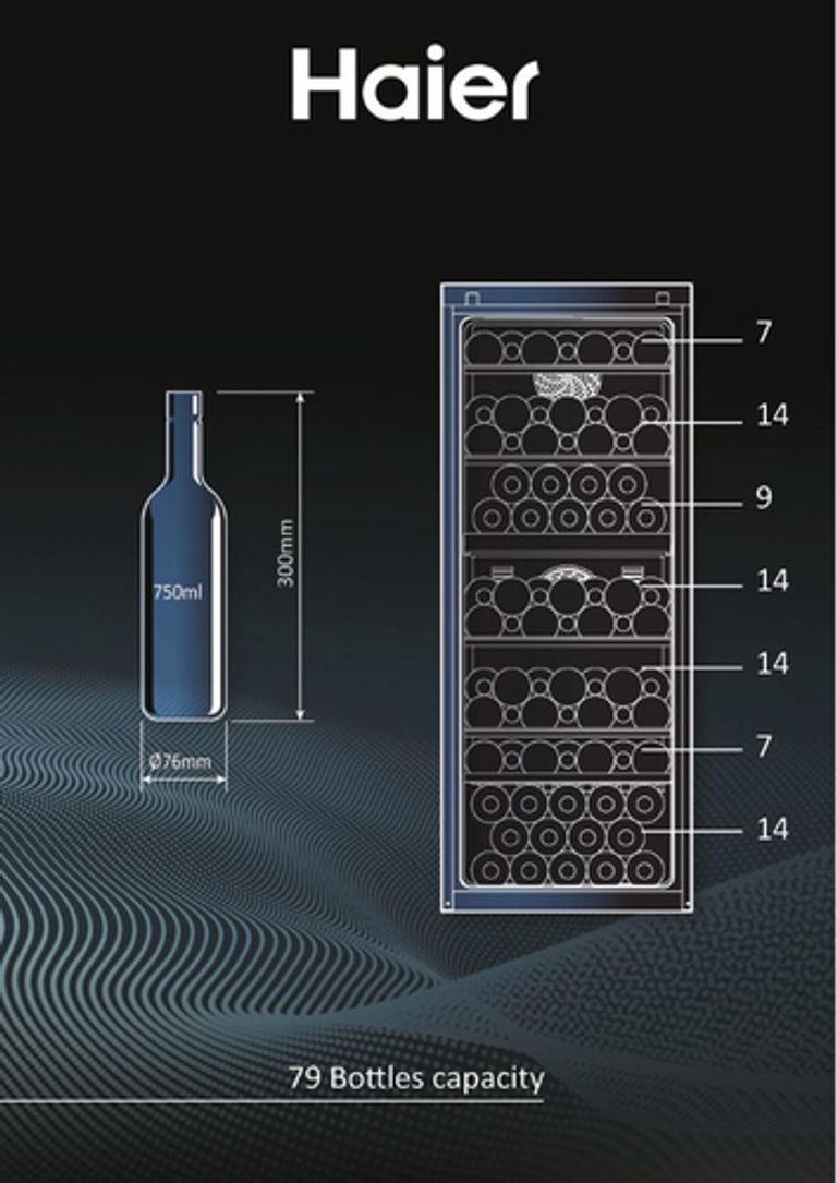 Haier Wine Bank 50 Serie 5 HWS79GDG Cantinetta vino con compressore Libera installazione Nero 79 bottiglia/bottiglie_HAIER_26_big-image