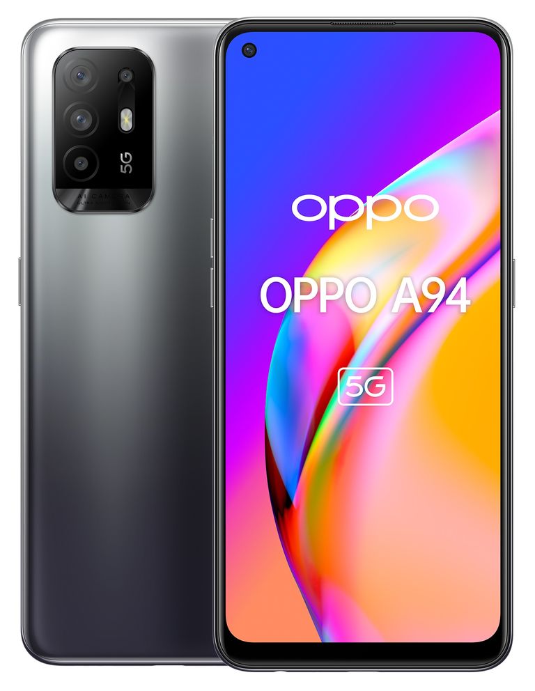 OPPO A94 5G A94 Smartphone 5G, 173g, Display 6.43" FHD+ AMOLED, 4 Fotocamere 48MP, RAM 8GB ESPANDIBILE FINO A 13GB+ROM 128GB, Batteria 4310mAh, Ricarica VOOC 30W, Dual Sim, [Versione Italiana], Fluid Black_OPPO_0_big-image