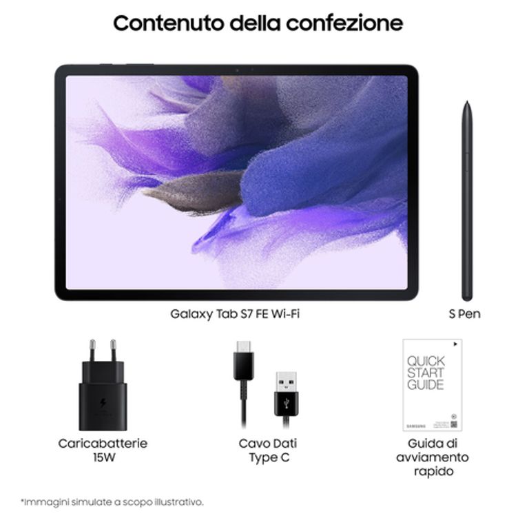 Samsung Galaxy Tab S7 FE Tablet Android 12,4 Pollici Wifi RAM 4 GB 64 GB Tablet Android 11 Black_SAMSUNG_6_big-image