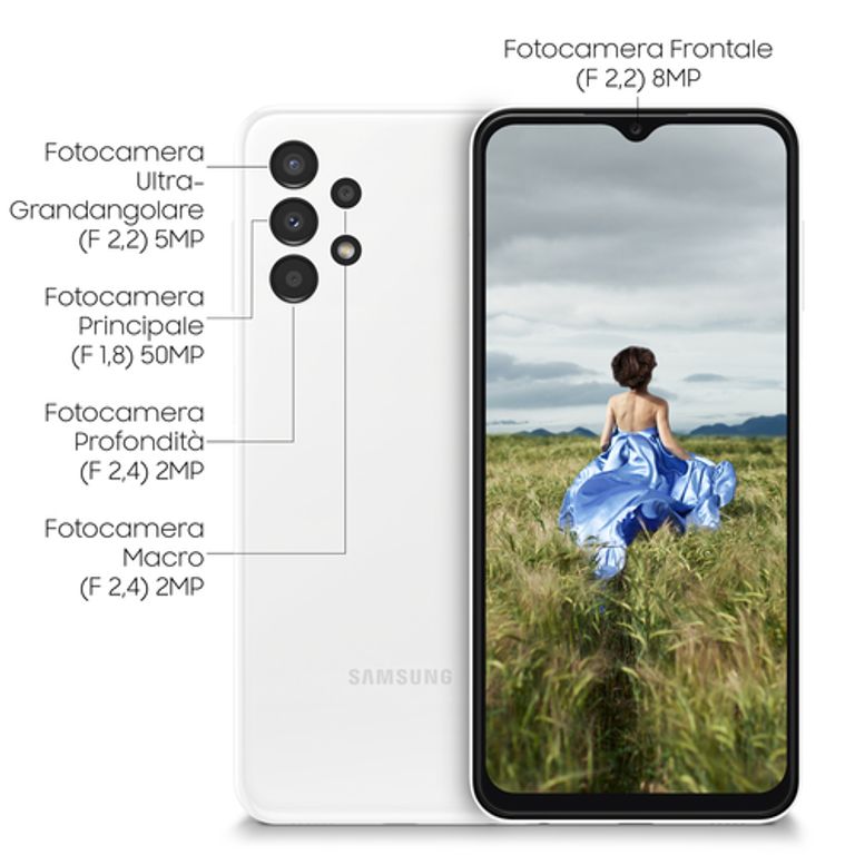 Samsung Galaxy A13 Display 6.6" FHD+ TFT LCD, Doppia SIM Android 12, RAM 3 GB, 32 GB, 5.000 mAh, White -SPEDIZIONE IMMEDIATA-_SAMSUNG_3_big-image