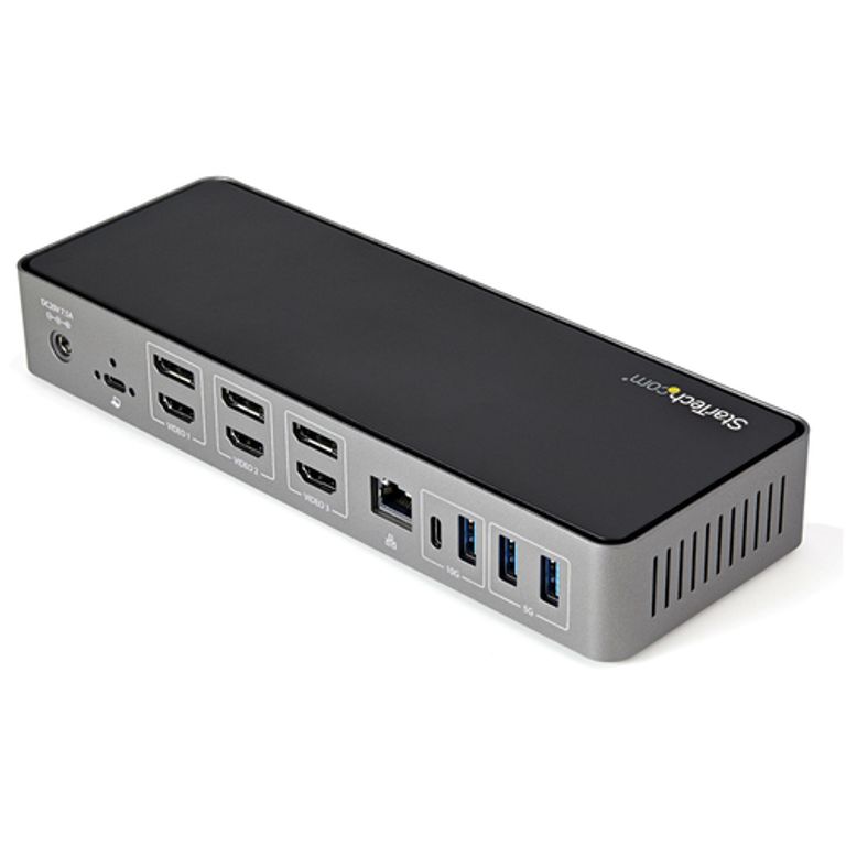 StarTech.com USB-C e USB-A Dock - Docking station universale triplo monitor DisplayPort e HDMI 4K 60Hz - 85W Power Delivery, Hub 6x USB, GbE, Audio - Docking station USB tipo C/USB 3.1 Gen 2 10Gbps_STARTECH.COM_2_big-image