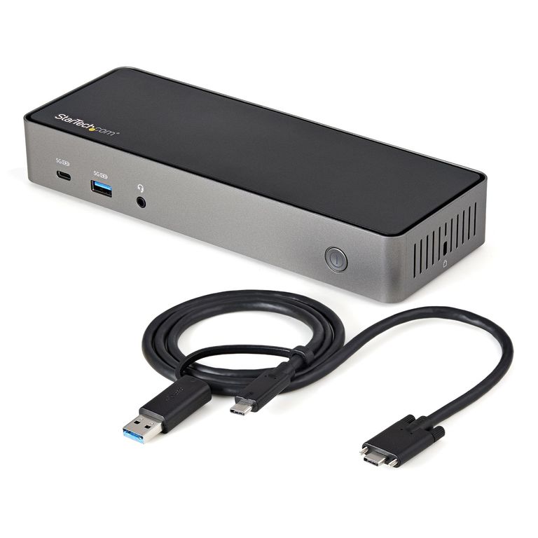 StarTech.com USB-C e USB-A Dock - Docking station universale triplo monitor DisplayPort e HDMI 4K 60Hz - 85W Power Delivery, Hub 6x USB, GbE, Audio - Docking station USB tipo C/USB 3.1 Gen 2 10Gbps_STARTECH.COM_0_big-image