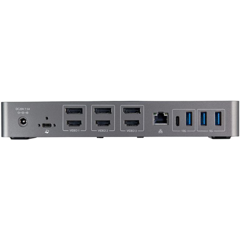 StarTech.com USB-C e USB-A Dock - Docking station universale triplo monitor DisplayPort e HDMI 4K 60Hz - 85W Power Delivery, Hub 6x USB, GbE, Audio - Docking station USB tipo C/USB 3.1 Gen 2 10Gbps_STARTECH.COM_7_big-image