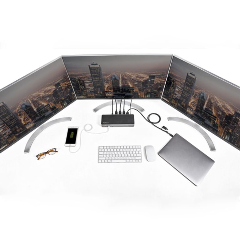 StarTech.com USB-C e USB-A Dock - Docking station universale triplo monitor DisplayPort e HDMI 4K 60Hz - 85W Power Delivery, Hub 6x USB, GbE, Audio - Docking station USB tipo C/USB 3.1 Gen 2 10Gbps_STARTECH.COM_15_big-image