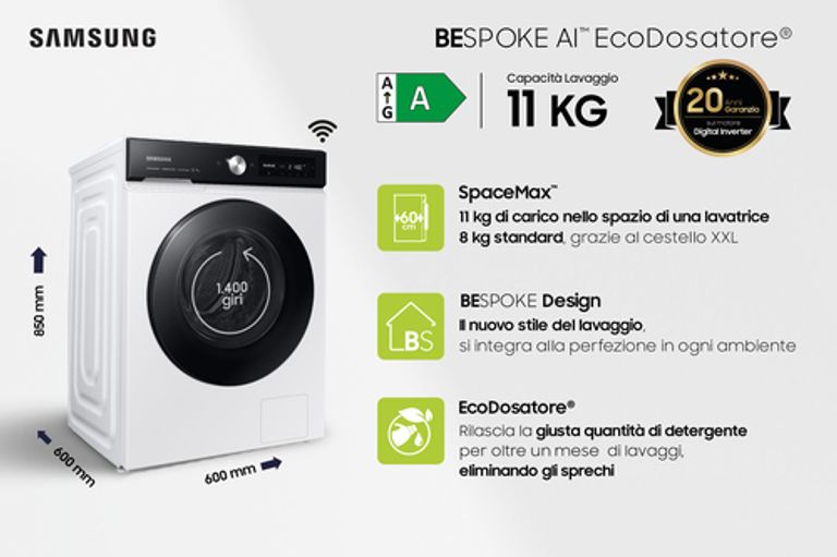 Samsung Lavatrice BESPOKE AI™ Ecodosatore 11Kg WW11BB744DGE_SAMSUNG_4_big-image