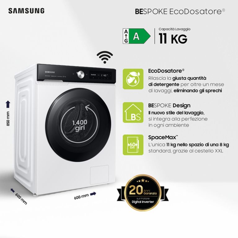 Samsung Lavatrice BESPOKE AI™ Ecodosatore 11Kg WW11BB744DGE_SAMSUNG_24_big-image