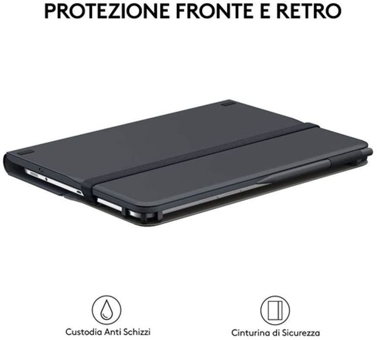 Logitech Universal Folio Cover iPad o Tablet con Tastiera Bluetooth Wireless, Per la maggior parte dei tablet da 9-10", iOS, ‎Android, Windows, ‎Italiano Qwerty, Nero_LOGITECH_13_big-image