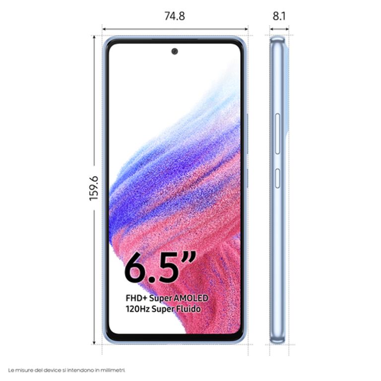 Samsung Galaxy A53 5G Display 6.5” FHD+ Super AMOLED Doppia SIM Android 12, RAM 6 GB, 128 GB, 5.000 mAh, Awesome Blue_SAMSUNG_1_big-image