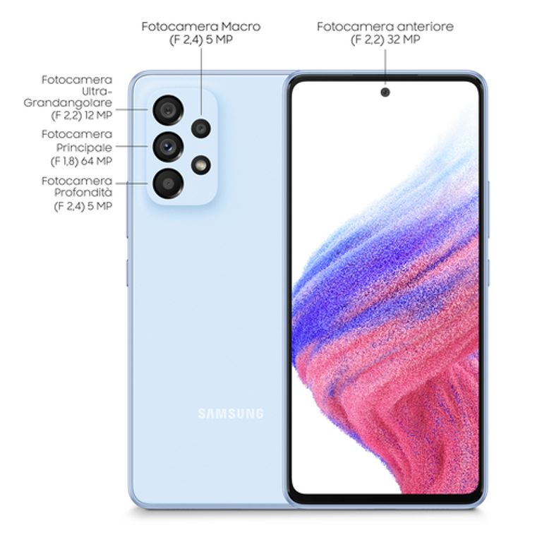 Samsung Galaxy A53 5G Display 6.5” FHD+ Super AMOLED Doppia SIM Android 12, RAM 6 GB, 128 GB, 5.000 mAh, Awesome Blue_SAMSUNG_5_big-image