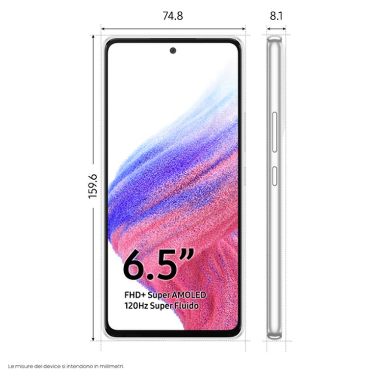 Samsung Galaxy A53 5G Display 6.5” FHD+ Super AMOLED Doppia SIM Android 12, RAM 6 GB, 128 GB, 5.000 mAh, Awesome White_SAMSUNG_1_big-image