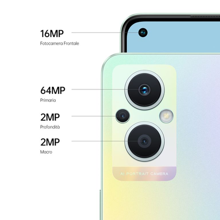 OPPO Reno RENO8 Lite Smartphone, AI Tripla fotocamera 64+2+2MP, Display 6.4” 60HZ AMOLED, 4500mAh, RAM 8GB(Esp 10GB/11GB/13GB) + ROM 128GB espand.(1TB), Rainbow Spectrum_OPPO_1_big-image
