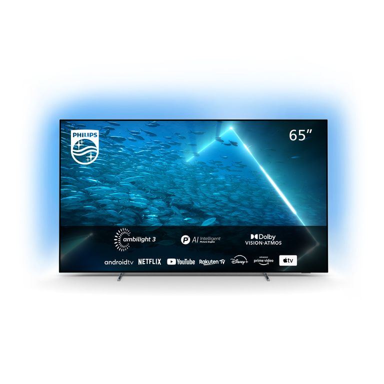 Philips OLED AMBILIGHT tv 65" Android TV UHD 4K 65OLED707, Processore P5 AI, HDR10+ e Dolby Vision, Ready for Gaming 120Hz, Smart TV, Dolby Atmos, NOVITÀ 2022_PHILIPS_0_big-image