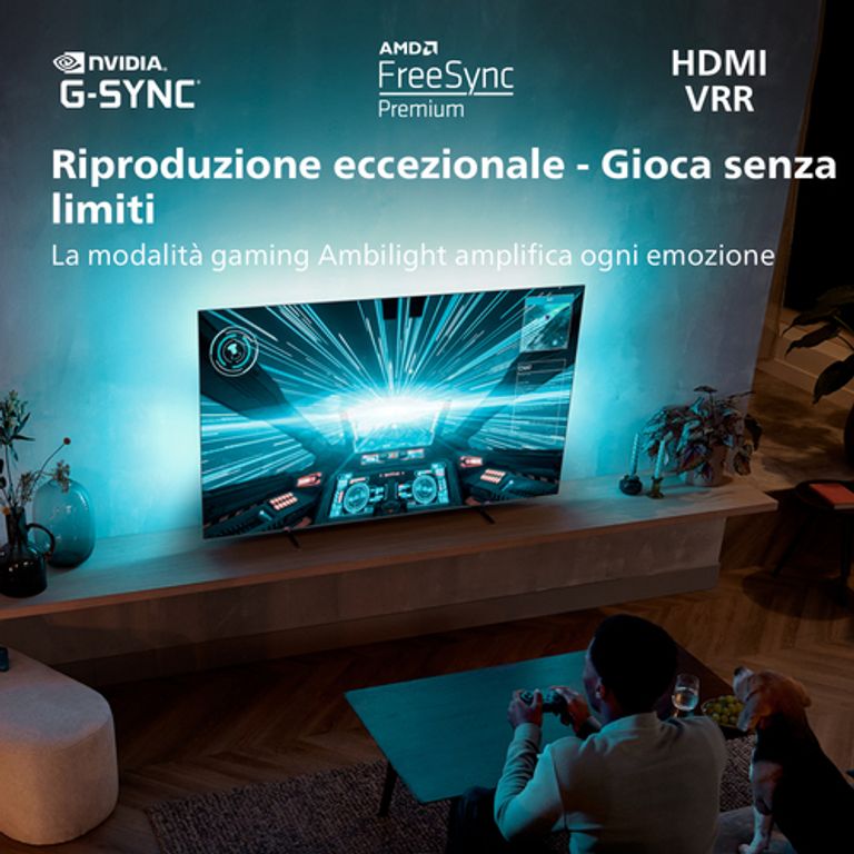 Philips OLED AMBILIGHT tv 65" Android TV UHD 4K 65OLED707, Processore P5 AI, HDR10+ e Dolby Vision, Ready for Gaming 120Hz, Smart TV, Dolby Atmos, NOVITÀ 2022_PHILIPS_6_big-image