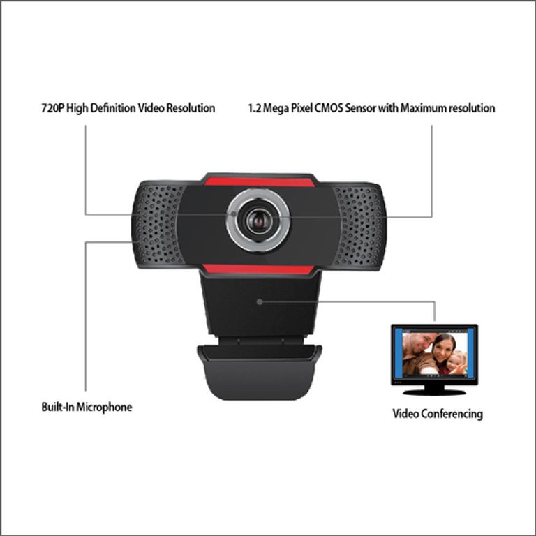 Adesso CyberTrack H3 webcam 1,3 MP 1280 x 720 Pixel USB 2.0 Nero, Rosso_ADESSO_2_big-image