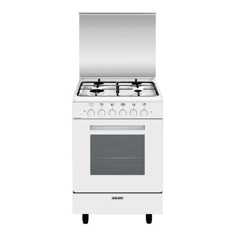 GLEM GAS Cucina a Gas A554GX 4 Fuochi Gas Forno Gas Classe A Dimensioni 53x50 Colore Bianco Serie Alpha (imballo danneggiato) _GLEM GAS_0_big-image