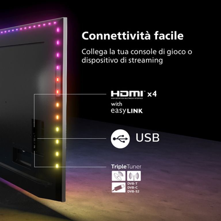 Philips AMBILIGHT tv the one 43" Android TV UHD 4K 43PUS8887, Processore P5, HDR10+ e Dolby Vision, Ready for Gaming 120Hz, Smart TV, Dolby Atmos, NOVITÀ 2022_PHILIPS_13_big-image