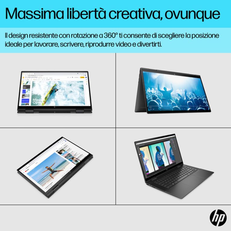 HP ENVY x360 15-ew0006nl i7-1260P Ibrido (2 in 1) 39,6 cm (15.6") Touch screen Full HD Intel(R) Core? i7 16 GB DDR4-SDRAM 1000 GB SSD Wi-Fi 6E (802.11ax) Windows 11 Home Nero_HP_15_big-image