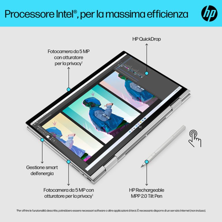 HP ENVY x360 15-ew0006nl i7-1260P Ibrido (2 in 1) 39,6 cm (15.6") Touch screen Full HD Intel(R) Core? i7 16 GB DDR4-SDRAM 1000 GB SSD Wi-Fi 6E (802.11ax) Windows 11 Home Nero_HP_27_big-image