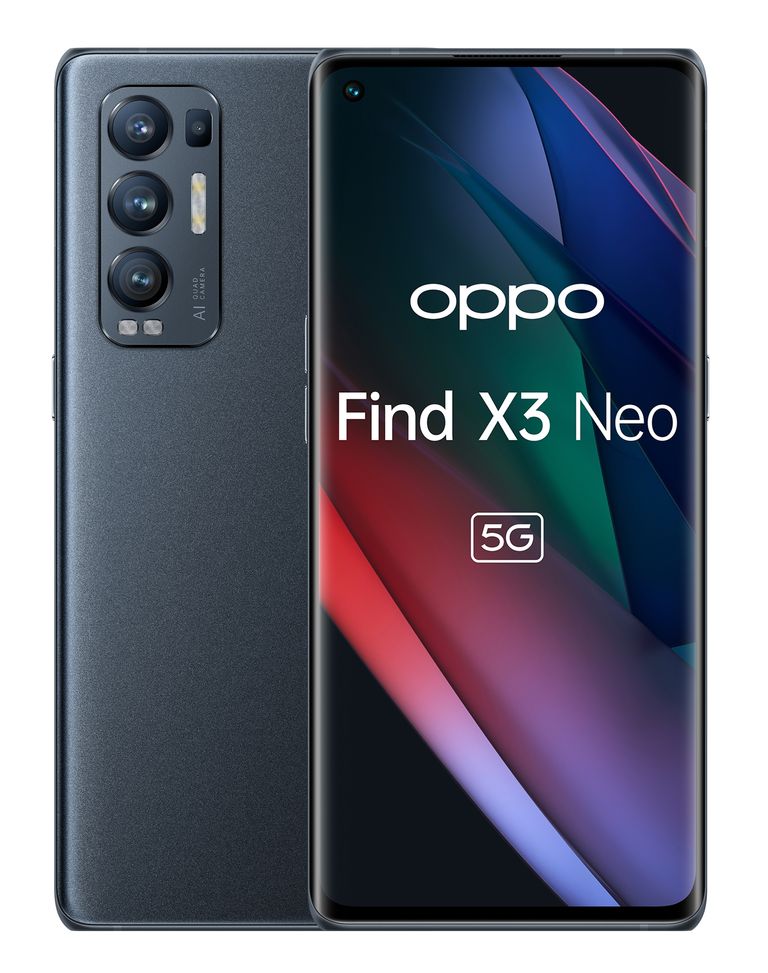 OPPO Find X3 Neo Smartphone 5G, Qualcomm865, Display 6.55''FHD+AMOLED, 4 Fotocamere 50MP, RAM 12GB ESPANDIBILE FINO A 19GB+ROM 256GB, 4500mAh, WiFi 6, Dual Sim, [Versione Italiana], Colore Starlight Black_OPPO_0_big-image