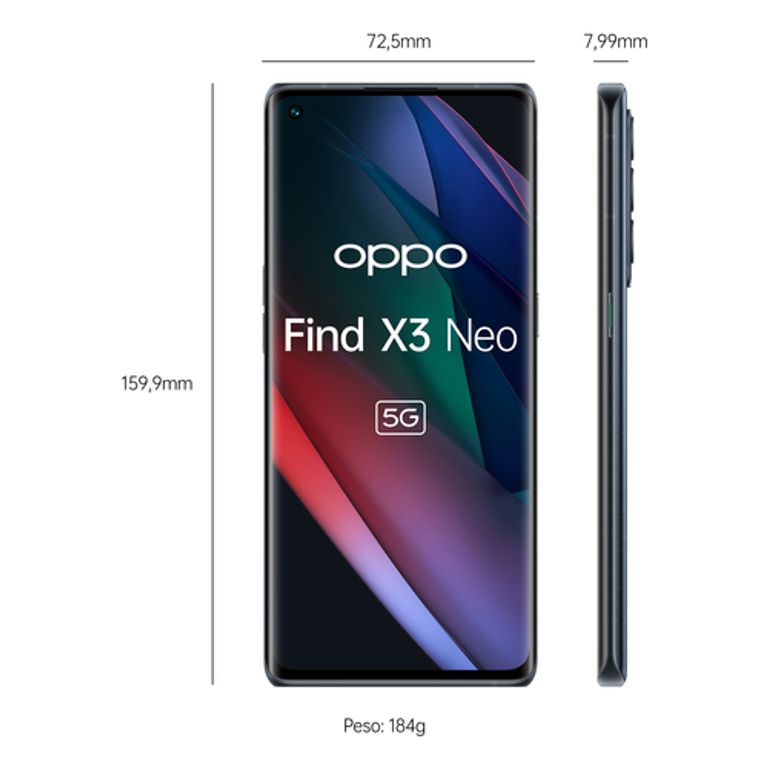 OPPO Find X3 Neo Smartphone 5G, Qualcomm865, Display 6.55''FHD+AMOLED, 4 Fotocamere 50MP, RAM 12GB ESPANDIBILE FINO A 19GB+ROM 256GB, 4500mAh, WiFi 6, Dual Sim, [Versione Italiana], Colore Starlight Black_OPPO_4_big-image
