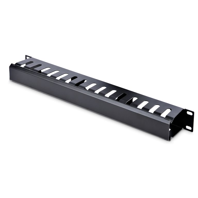 StarTech.com Pannello Gestione Cavi 1U Orizzontale per armadi rack 19" - Pannello passacavi orizzontale con fessure e coperchio - Sistema di gestione cavi/canalina per rack 19 pollici_STARTECH.COM_0_big-image