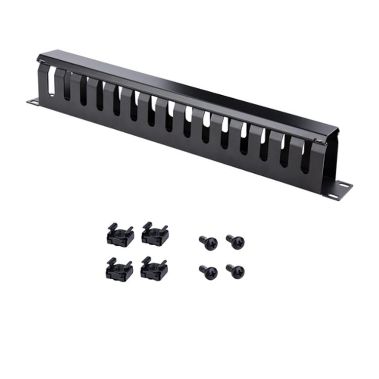 StarTech.com Pannello Gestione Cavi 1U Orizzontale per armadi rack 19" - Pannello passacavi orizzontale con fessure e coperchio - Sistema di gestione cavi/canalina per rack 19 pollici_STARTECH.COM_6_big-image