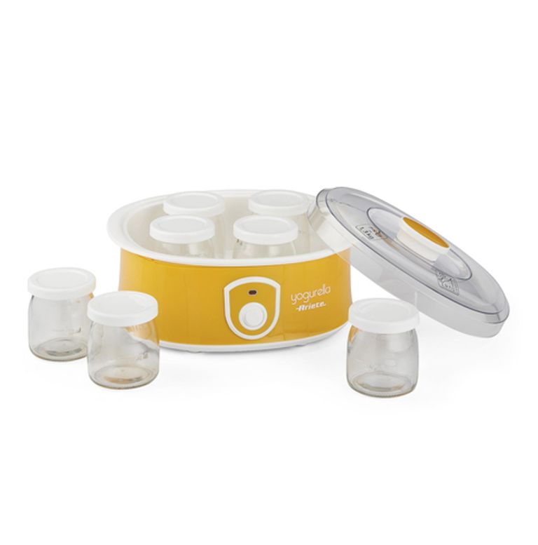 Ariete 617 Yogurella - Yogurtiera Elettrica - 7 vasetti in vetro - 1,3kg di yogurt fatto in casa - 20 Watt - Bianco e Giallo_ARIETE_4_big-image