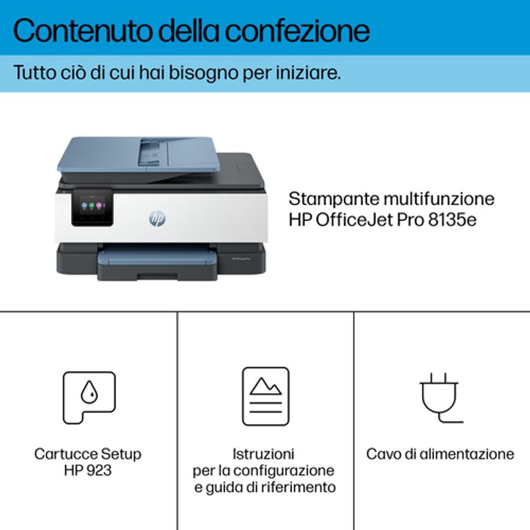 HP OfficeJet Pro Stampante multifunzione HP 8135e, Colore, Stampante per Casa, Stampa, copia, scansione, fax, idonea a HP Instant Ink; alimentatore automatico di documenti; touchscreen; Modalità silenziosa; Stampa tramite VPN con HP+_HP_17_big-image