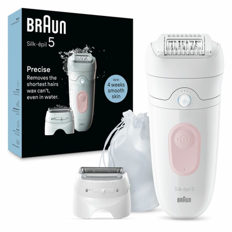Braun Silk-épil 5 5-030, Epilatore Elettrico Donna, Per Una Epilazione Semplice, Bianco/Rosa_BRAUN_1_big-image